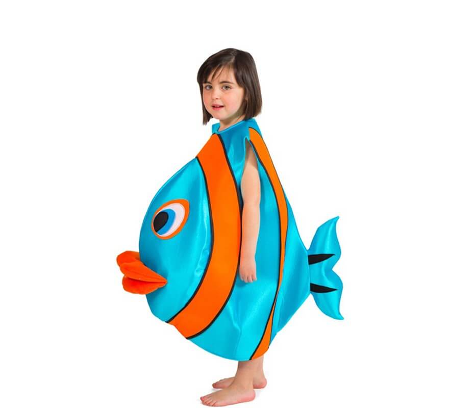 Costume da Pesce Strisce per bambini e bambine da 1 a 7 anni
