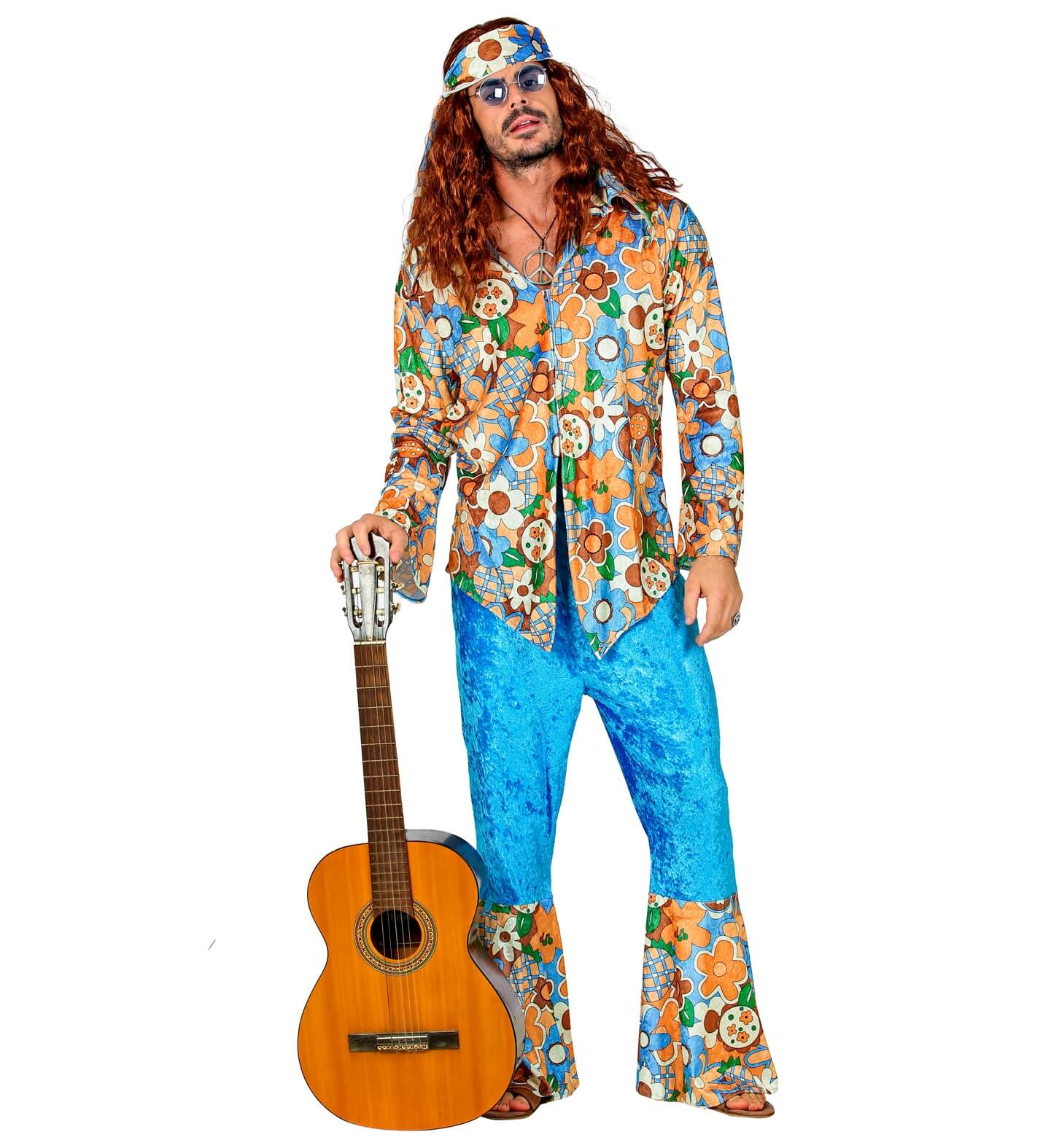 Costume verde da hippy per uomo