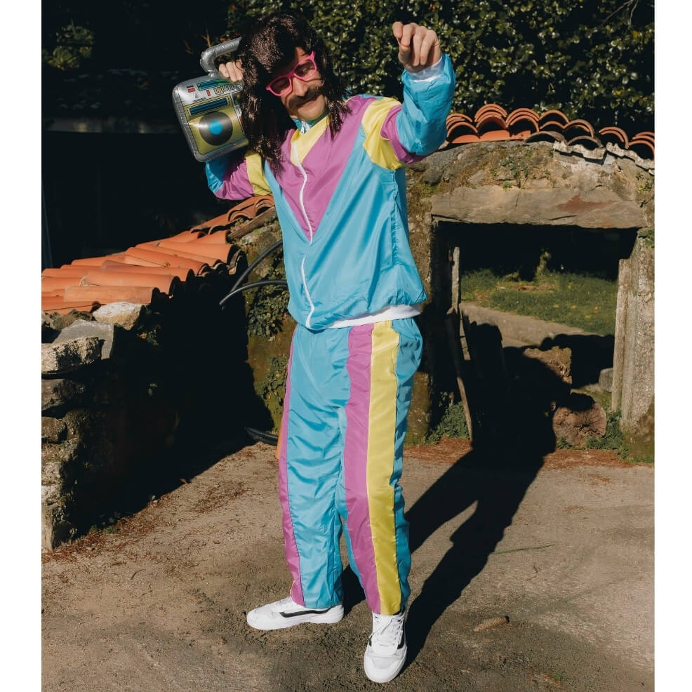 Costume da Tuta Anni 80 Blu per uomo