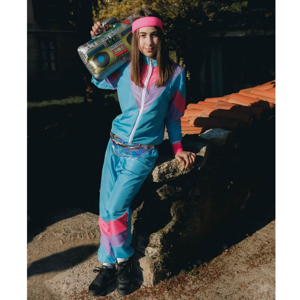 Costume da Tuta anni 80 blu per bambini