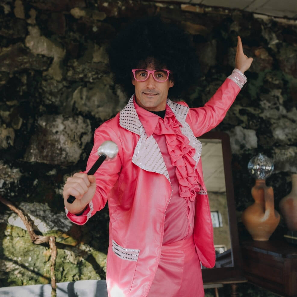 Costume da Disco Rosa per uomo