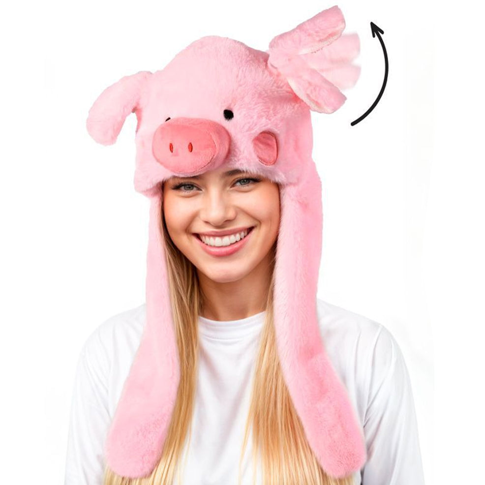 Cappello da Maiale con Orecchie mobili e luce