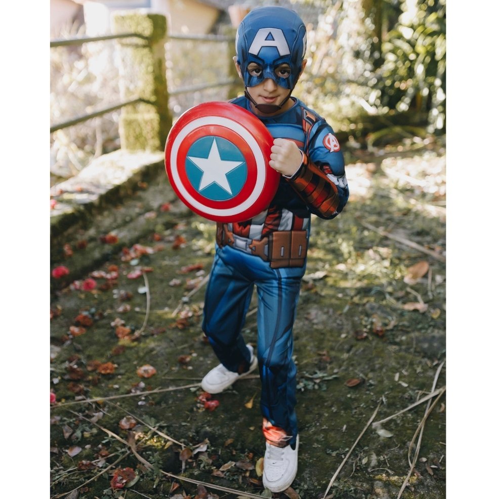 Costume da Captain America™ muscoloso per bambino