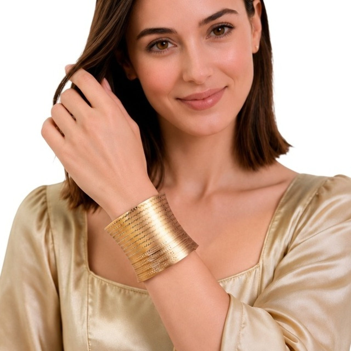 Bracciale Dorato Inciso