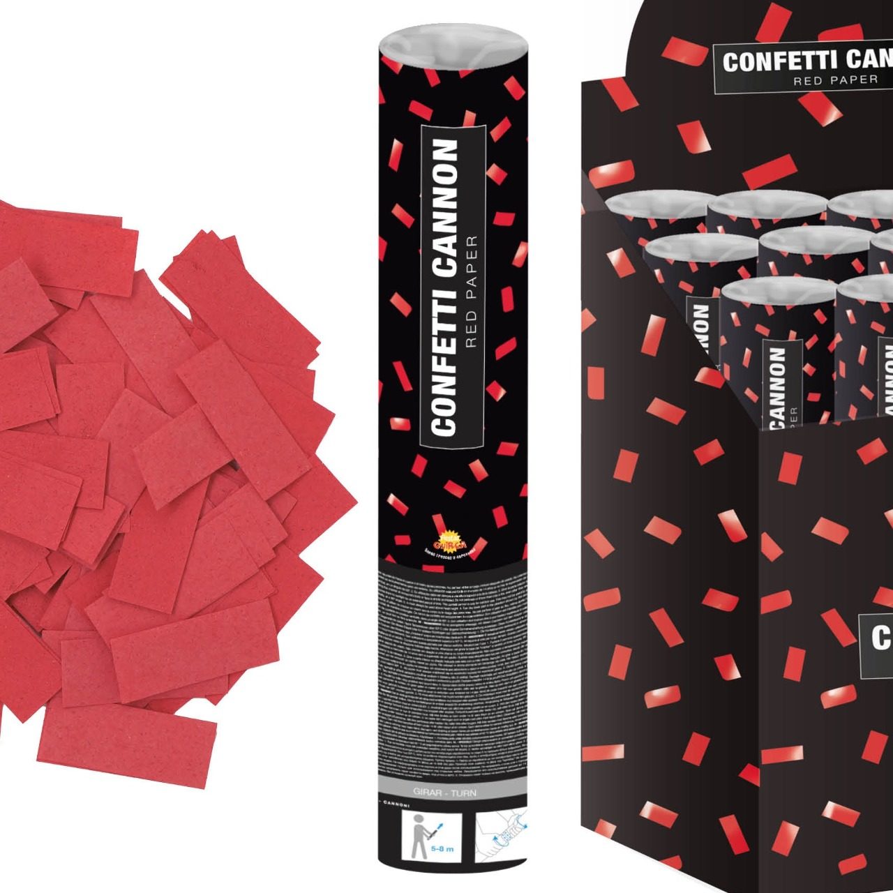 Cannone Coriandoli rossi