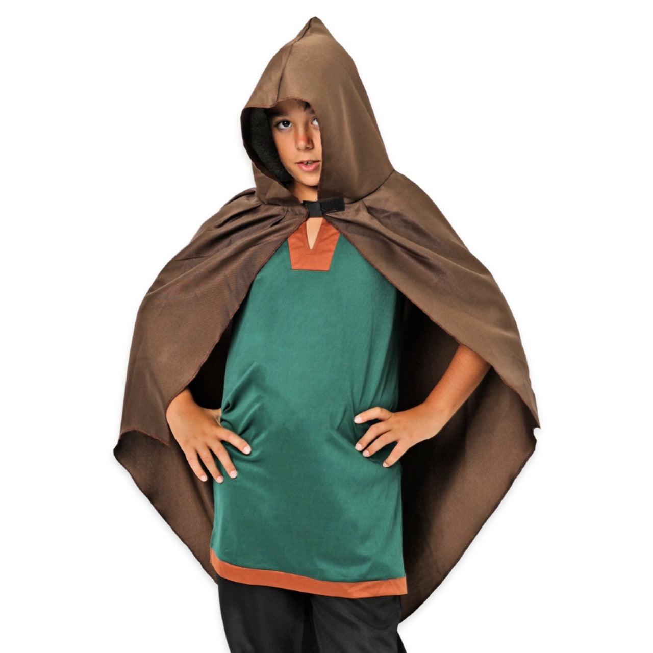 Cappa Medievale Marrone Eco per bambini