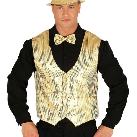 Gilet Paillettes Dorato per adulti