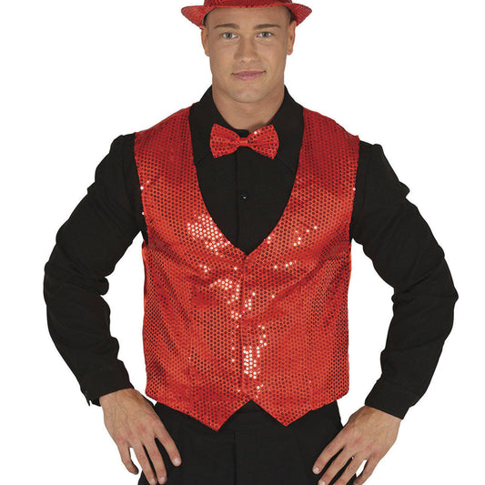 Gilet Paillettes Rosso per adulti