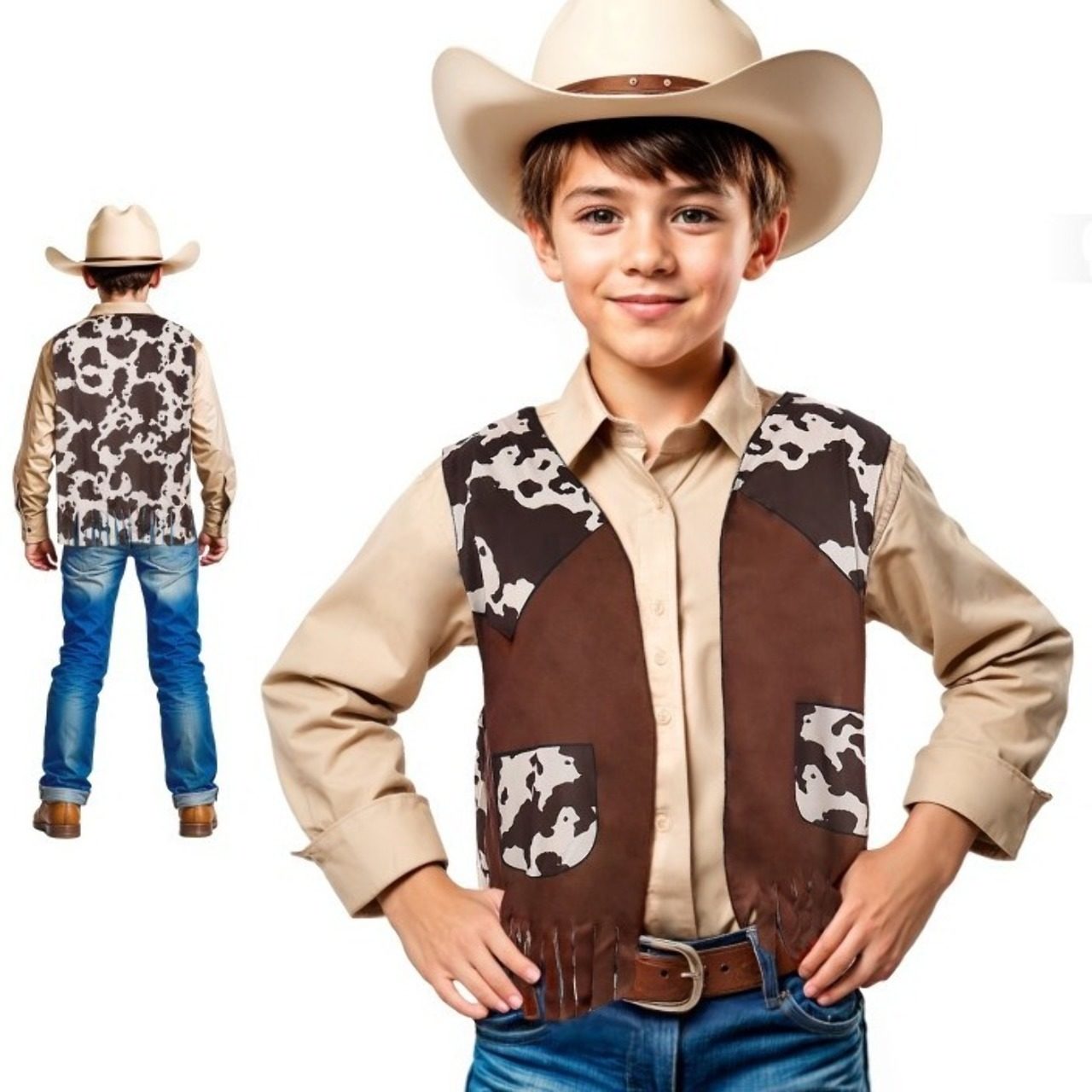 Gilet da Cowboy Marrone per bambini
