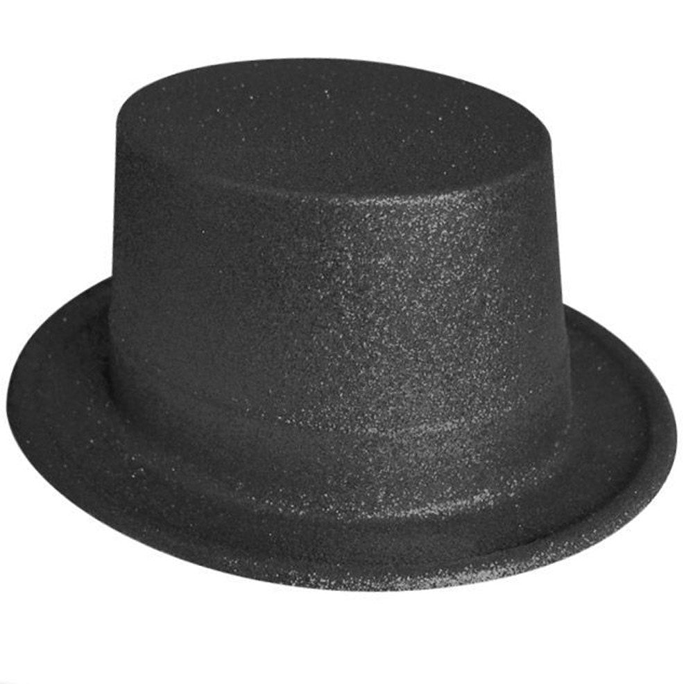 Cappello a Cilindro nero glitterato