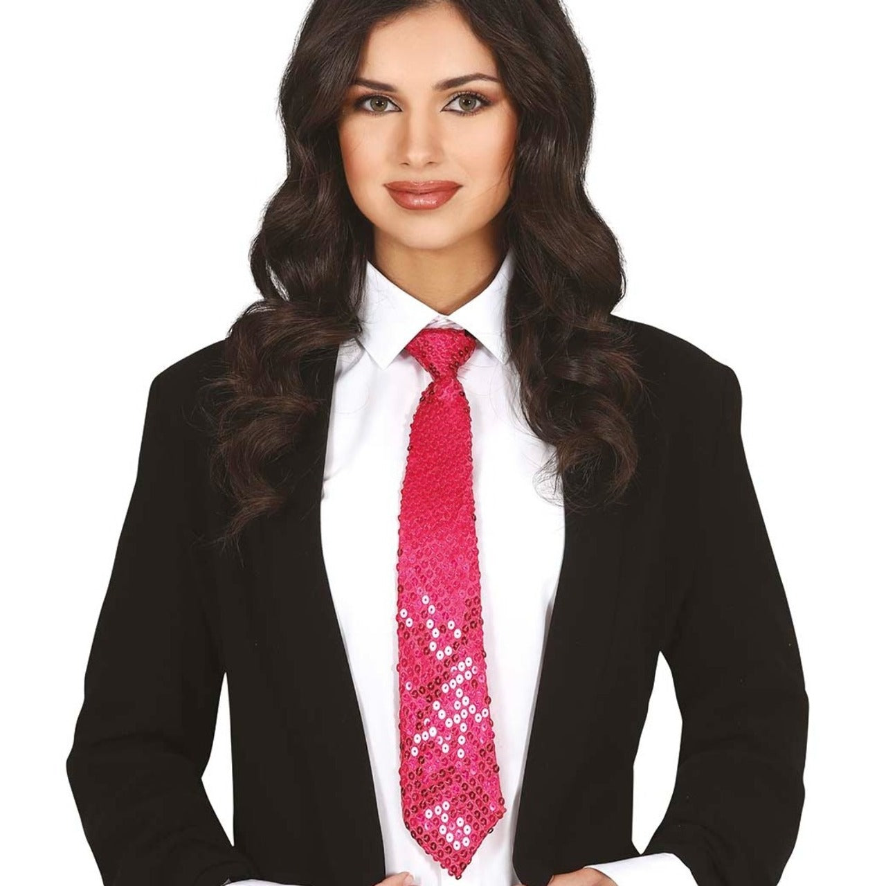 Cravatta Fucsia con Paillettes