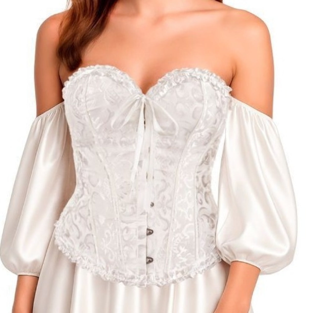 Corset Bianco a Cuore con Fiocco