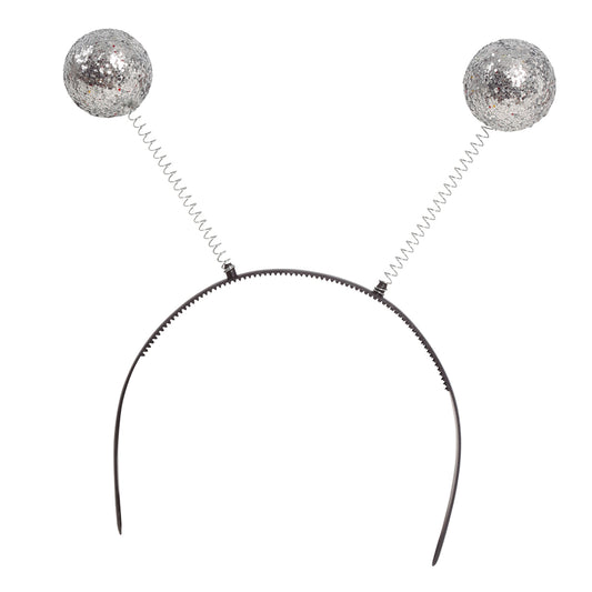 Cerchietto Antenne Argento Glitter