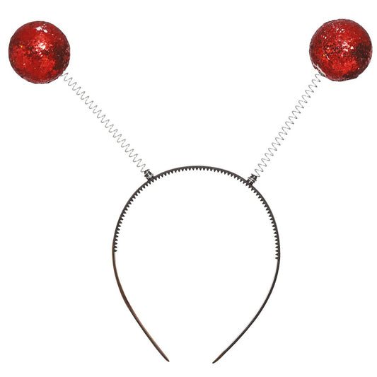 Cerchietto Antenne Rosse Glitter