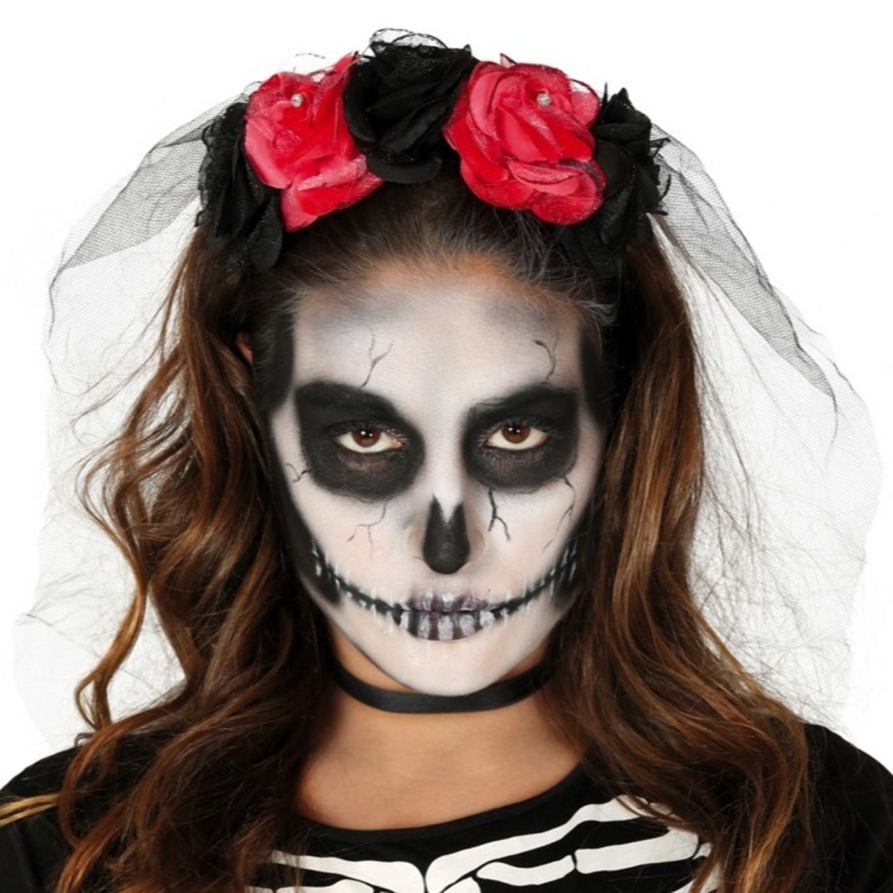 Cerchietto Catrina bicolore con velo