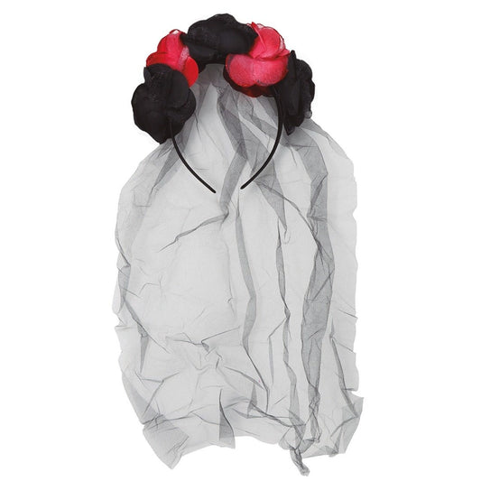 Cerchietto Catrina bicolore con velo