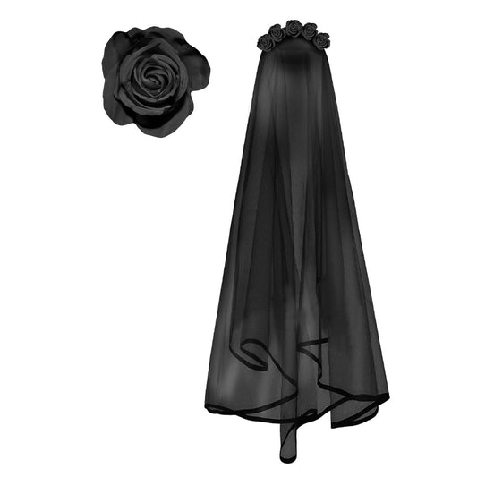 Cerchietto da Catrina Vedova con Velo