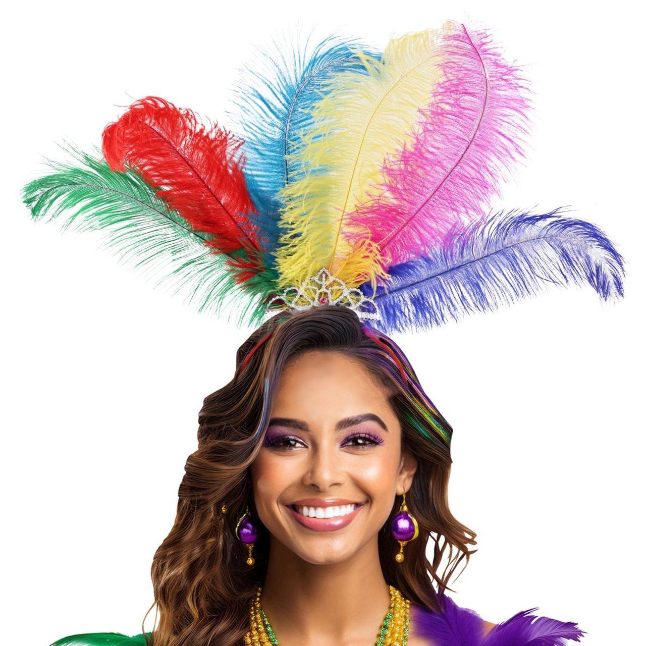 Cerchietto con Piume Arcobaleno