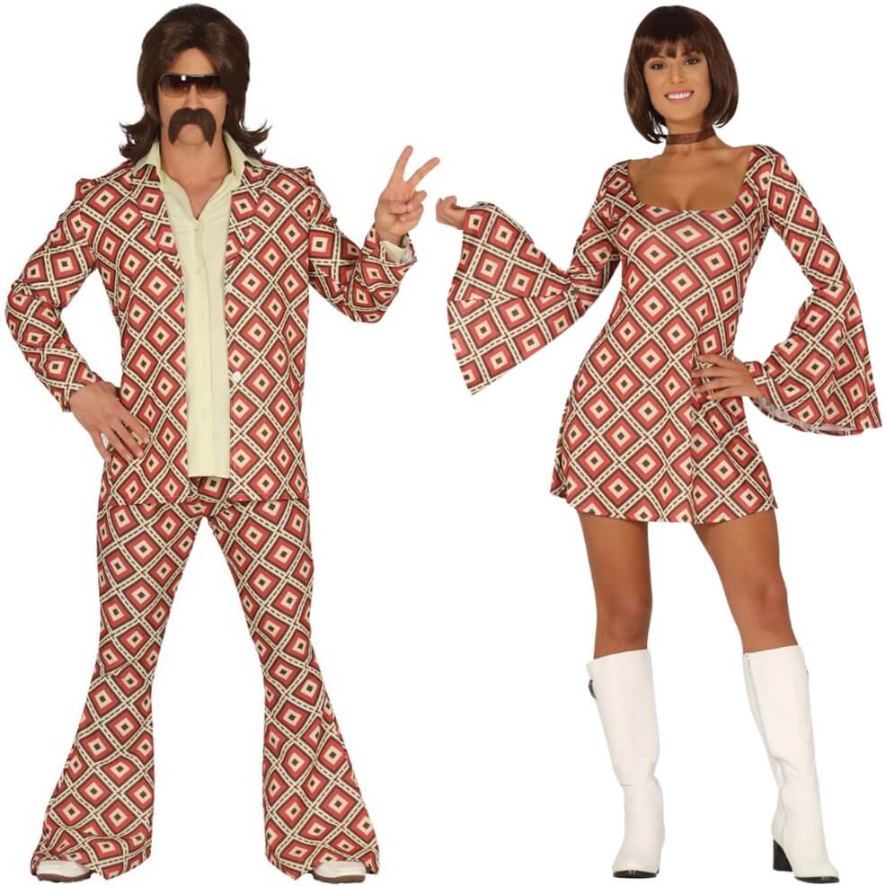 Costumi di coppia da Anni 70 Rombi