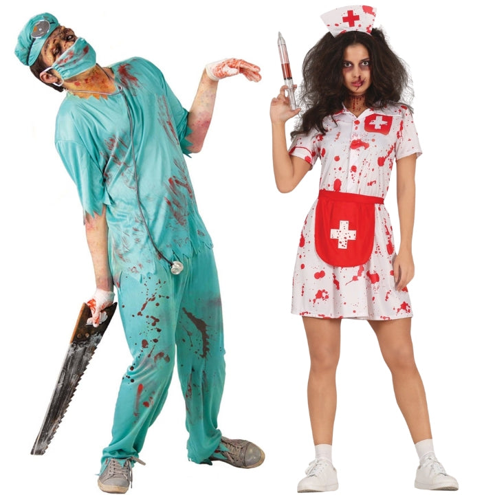 Acquista: Costumi di coppia da Dottore e Infermiere Zombie