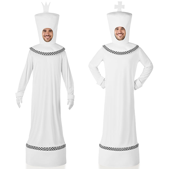 Acqusita online costume da pedina degli scacchi bianco 2 in 1 per adulto