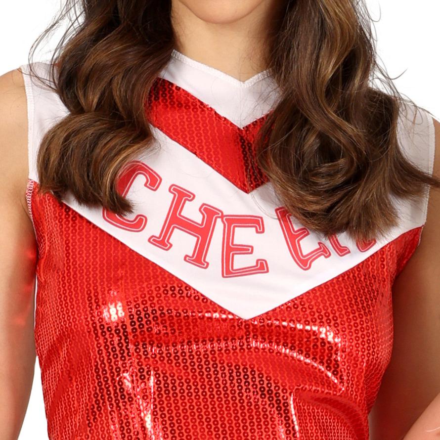 Costume da cheerleader con paillettes per donna