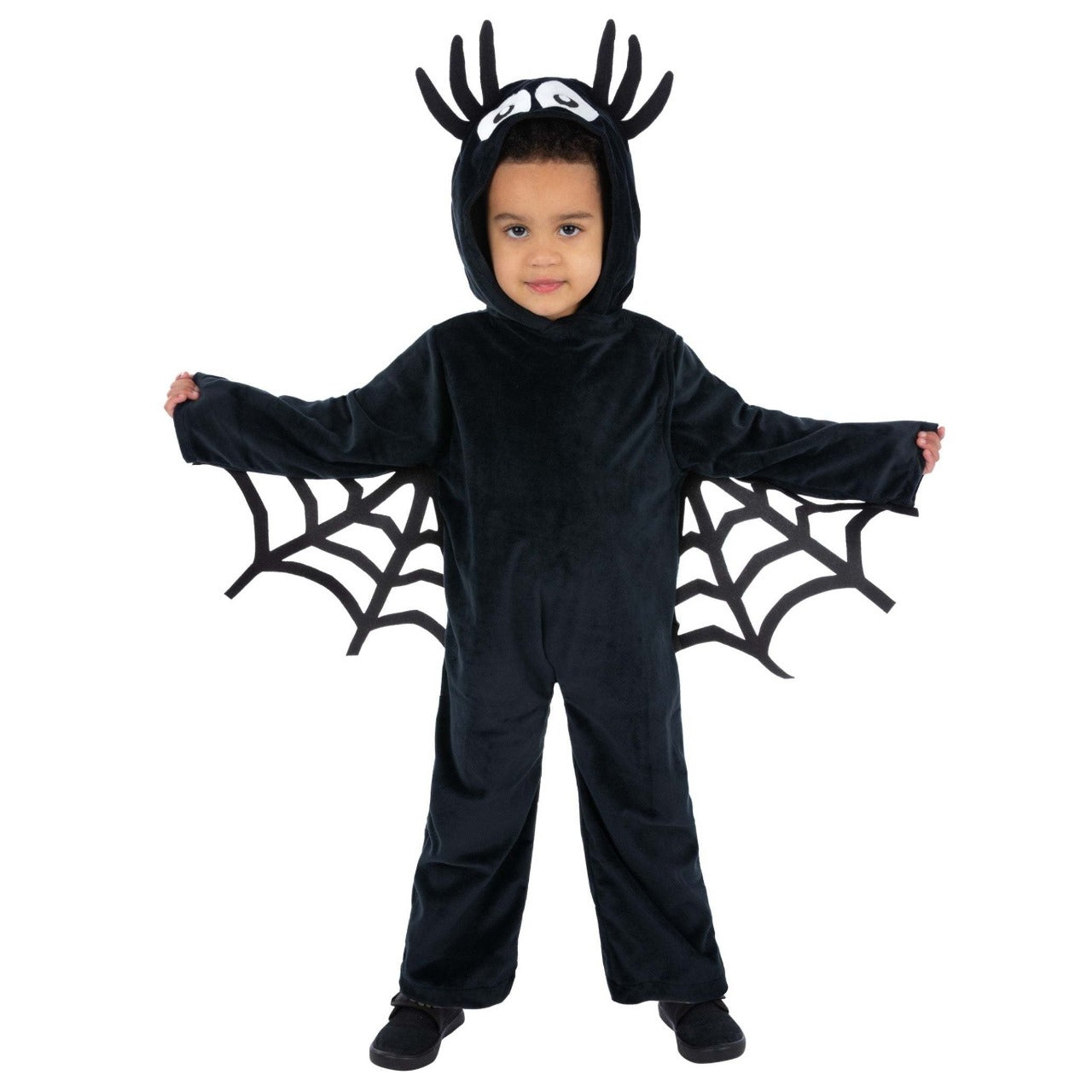FeMereina Costume da ragno per Halloween, a maniche lunghe, con stampa di ragnatela, per Halloween, cosplay, feste, poncho, con ali smerlate (nero, L FeMereina Costume da ragno per Halloween, a maniche lunghe, con stampa di ragnatela, per Halloween, cosplay, feste, poncho, con ali smerlate (nero, L