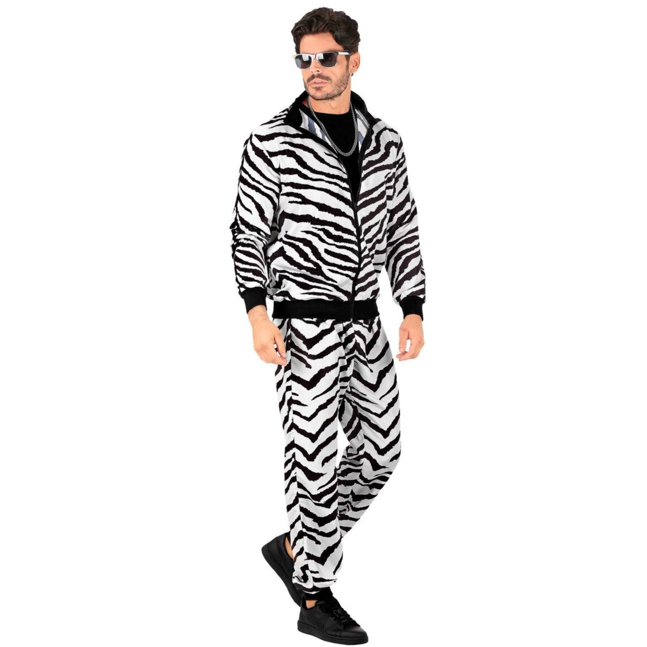 Costume da Tuta zebrata anni '80 per adulto