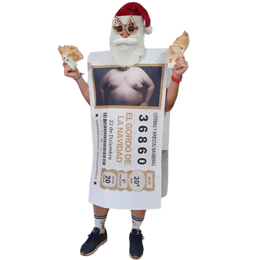 Costume da biglietto della lotteria di Natale per adulto