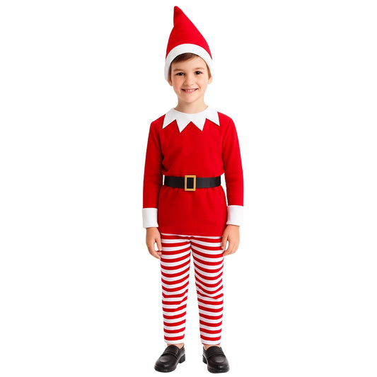 Costume da Elfo di Natale a righe per bambino