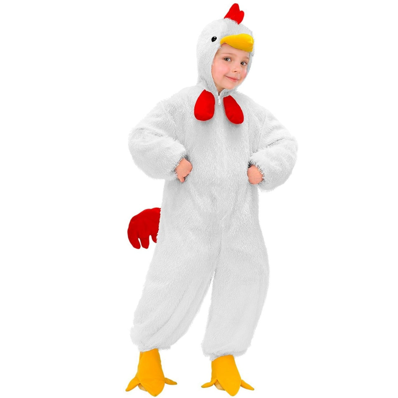 Costume da gallo in peluche per adulto