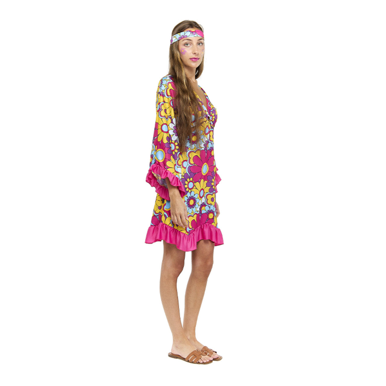 Costume da Hippie Fucsia per donna