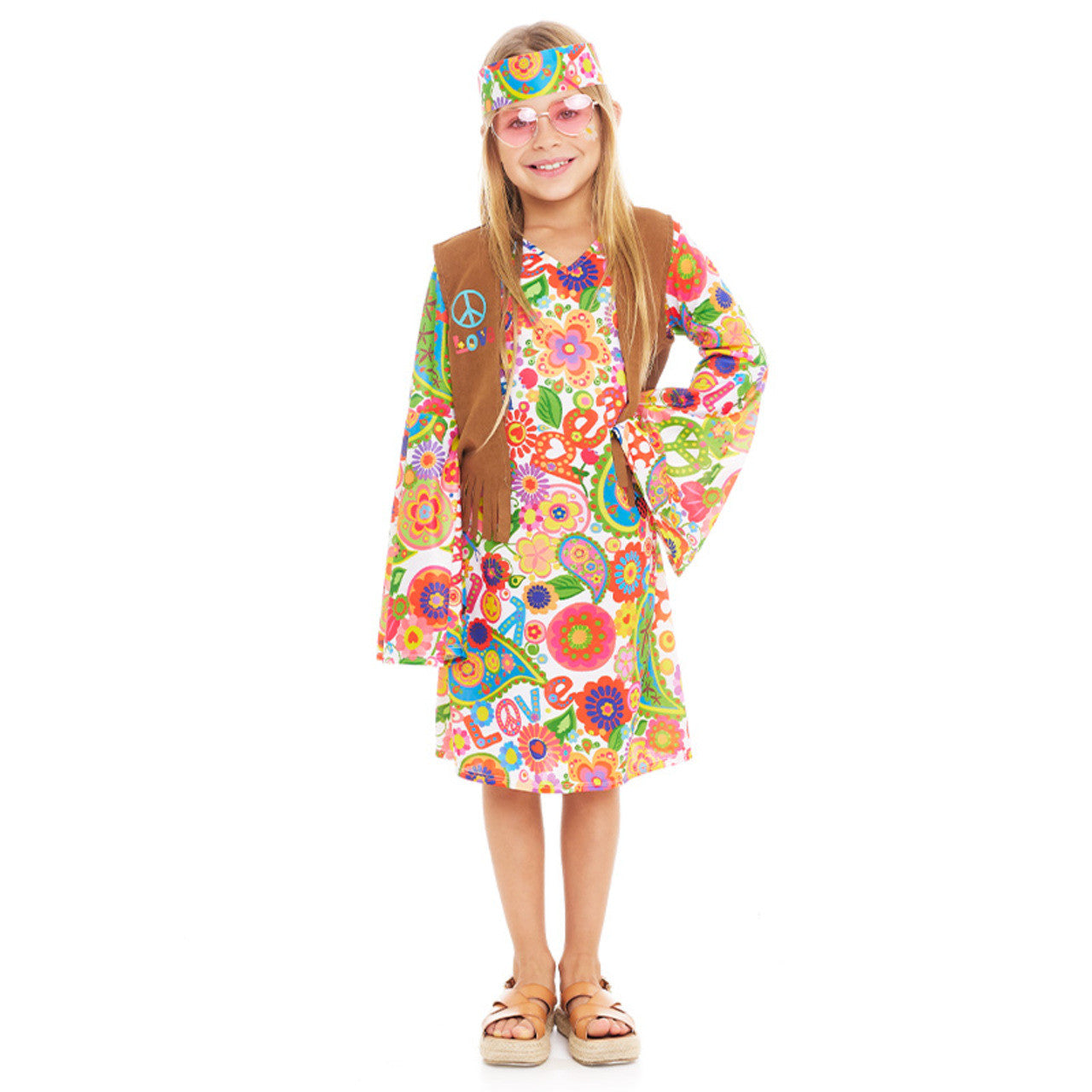 Costume da hippie Peace per bambina