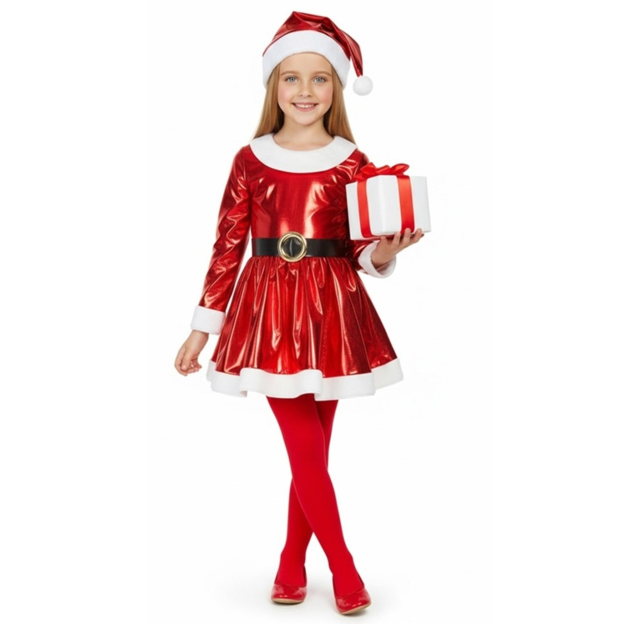 Costume da Mamma Natale Elettrica per bambina