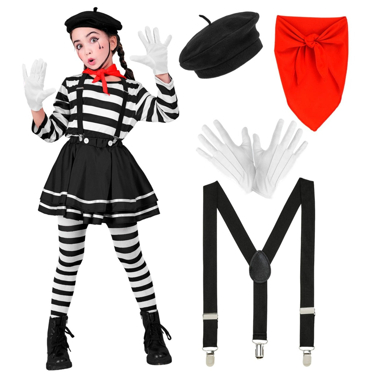 Costume da Mimo Bicolor per bambina