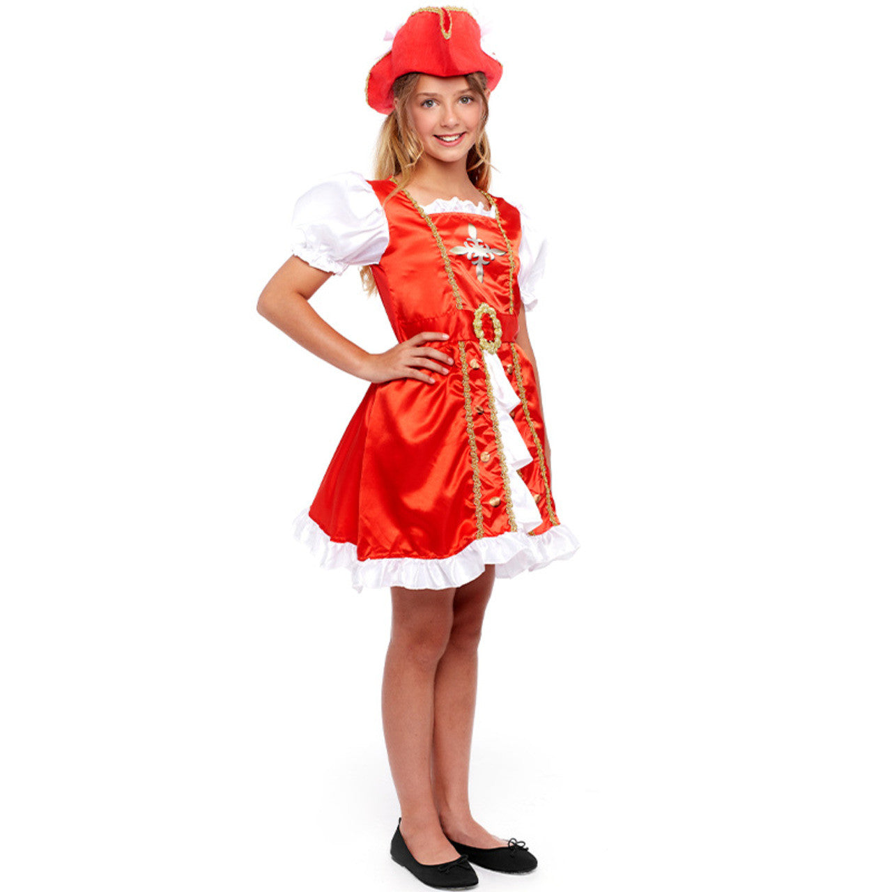 Costume da Moschettiere rosso per bambina