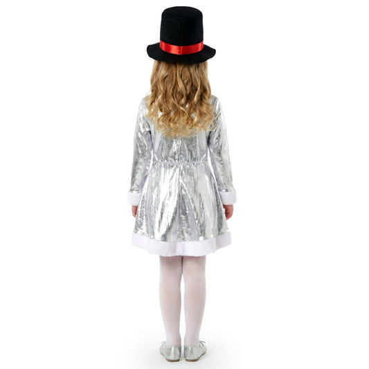 Costume da Pupazzo di Neve Argentato per bambina