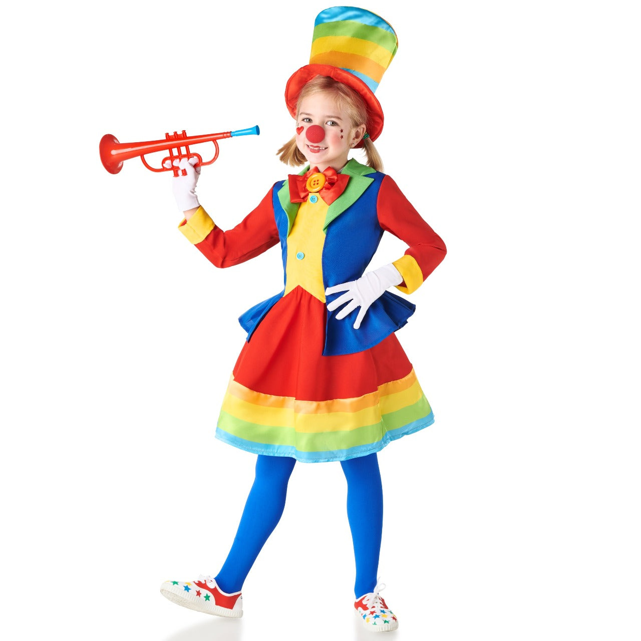 Ragazza con trombetta di Carnevale Stock Photo