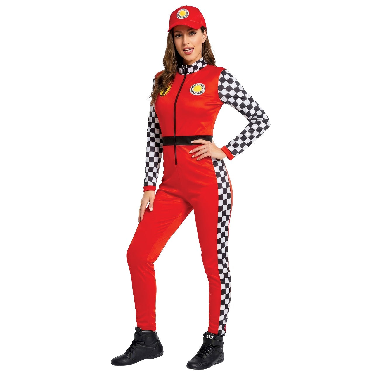 Costume da Pilota Formula 1 a quadri per donna