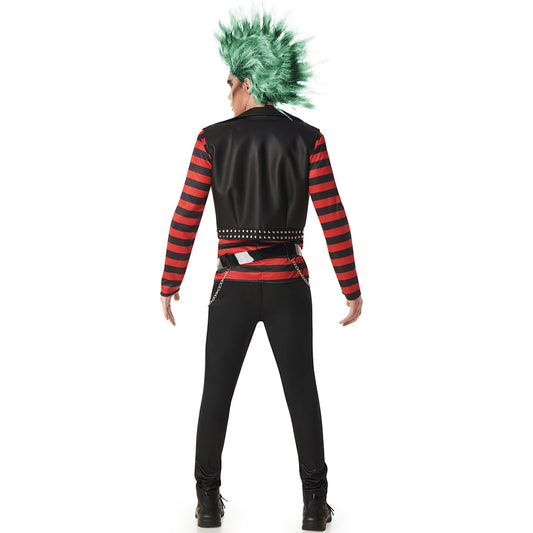 Costume da Rocker Punky a Righe per uomo