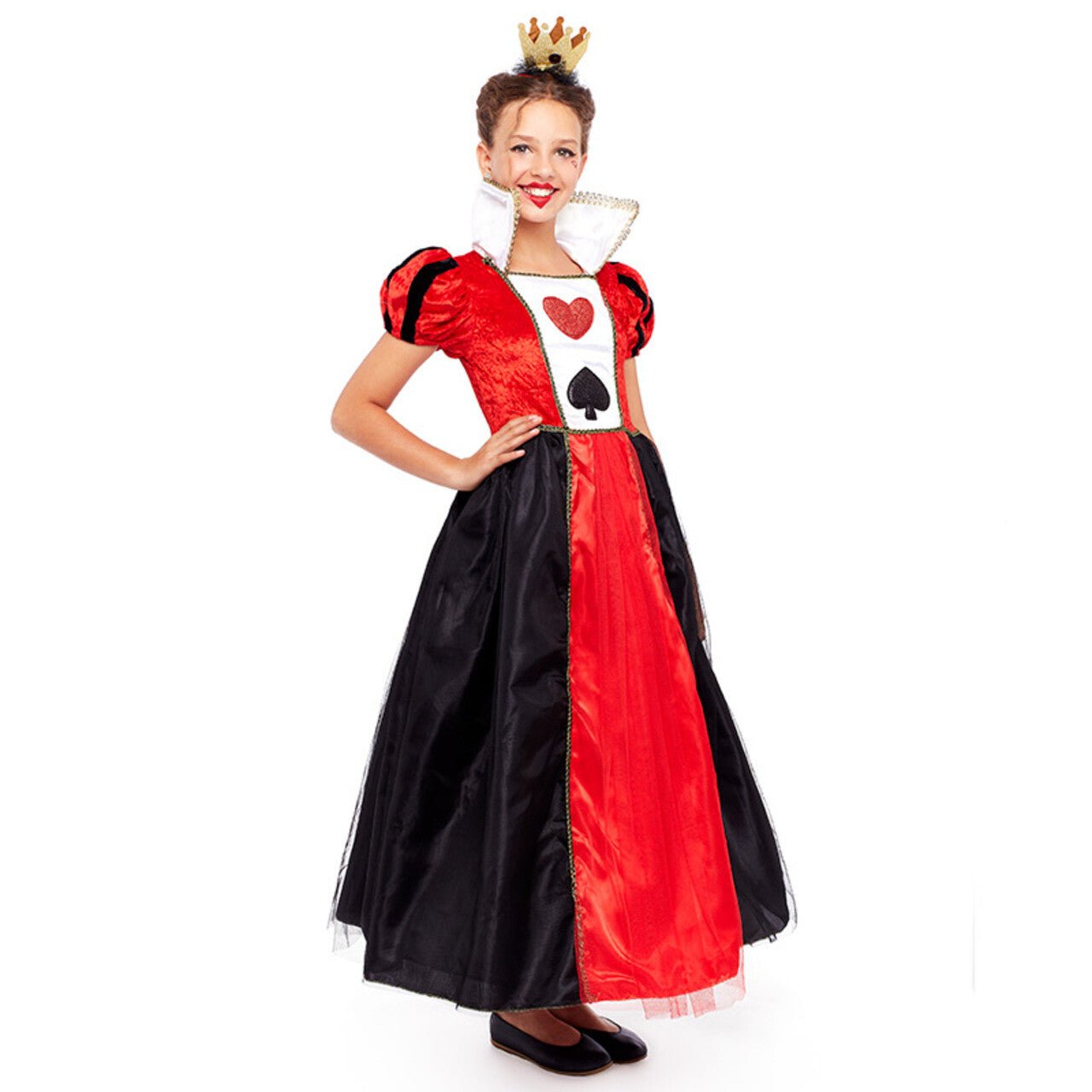 Costume da Regina di Cuori glamour per bambina