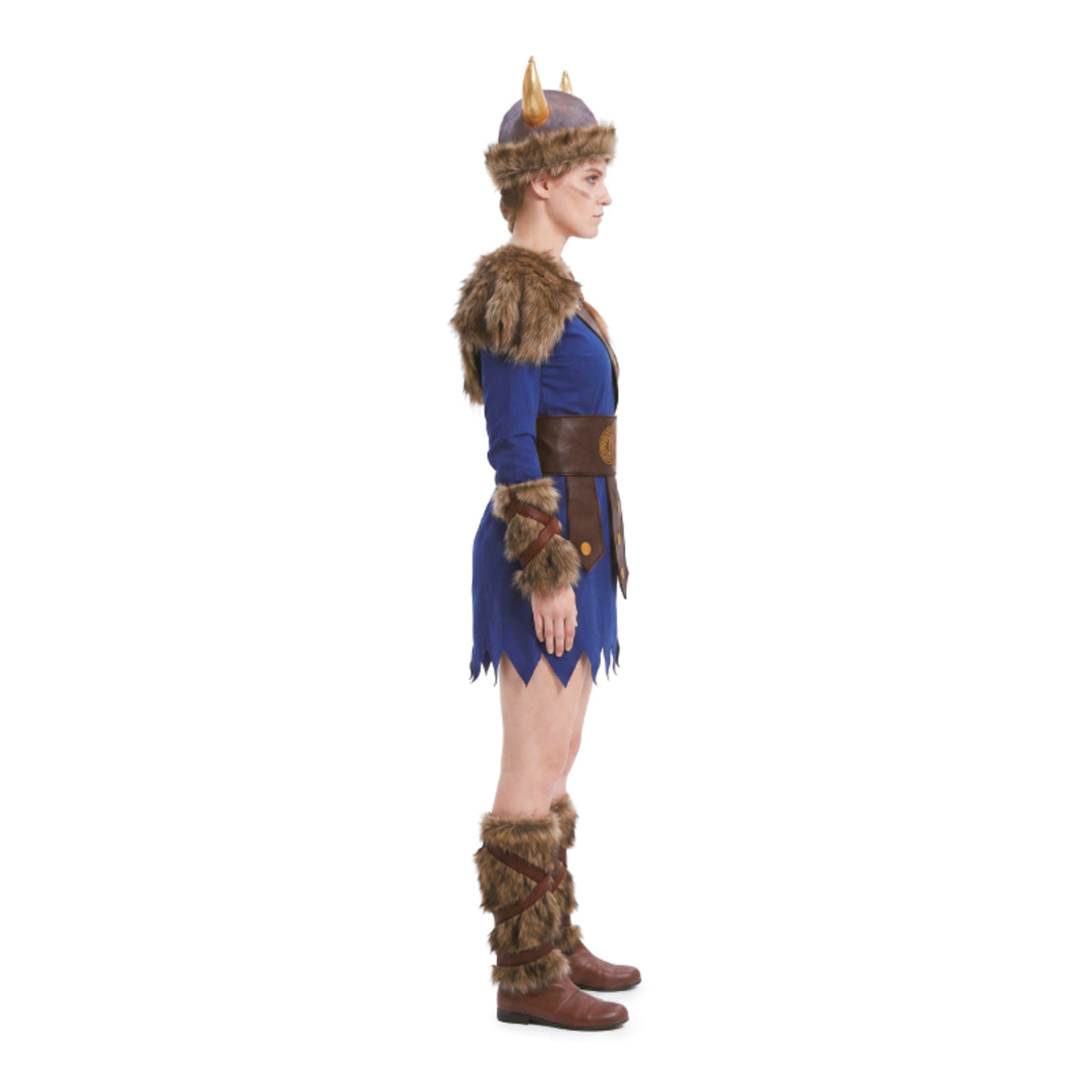 Costume da vichinga blu per donna