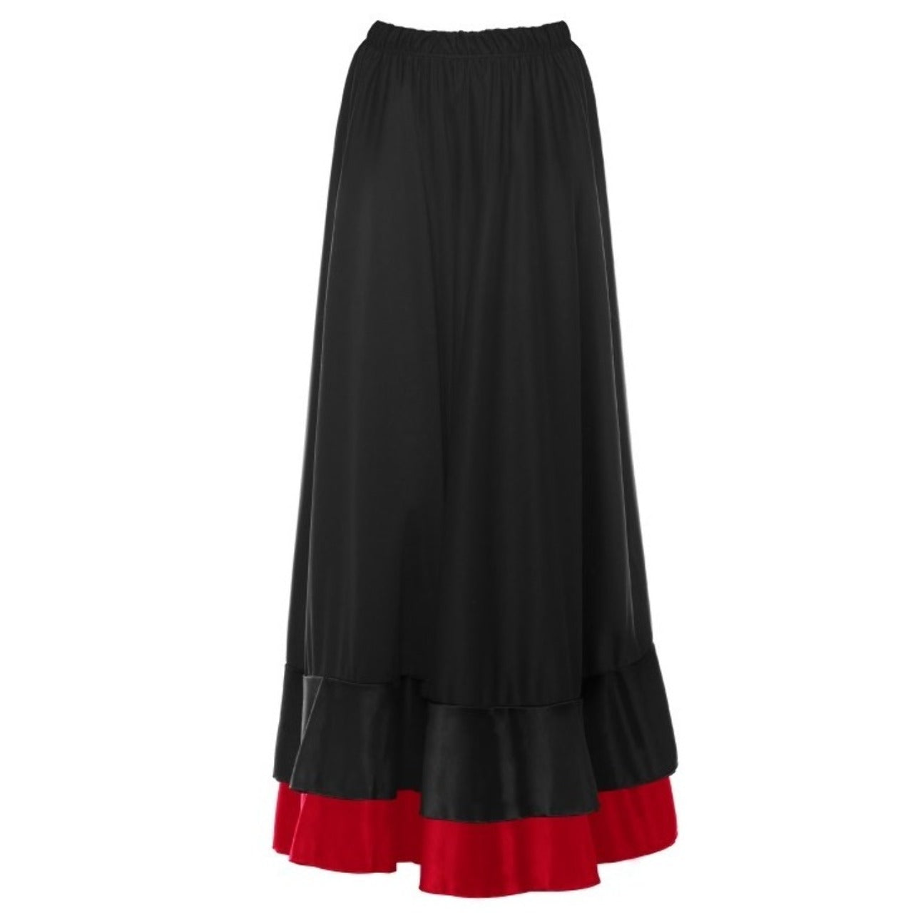 Gonna Flamenco Nera con Doppio Volant Bicolore per Bambini
