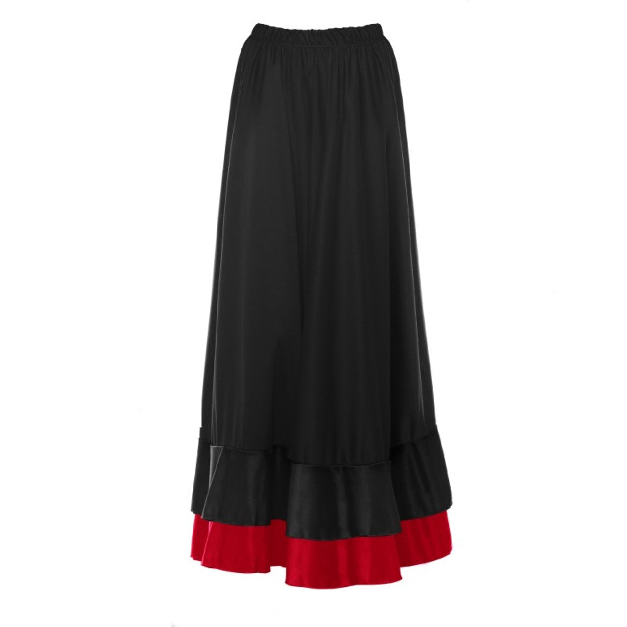 Gonna Flamenco Nera con Doppio Volant Bicolore
