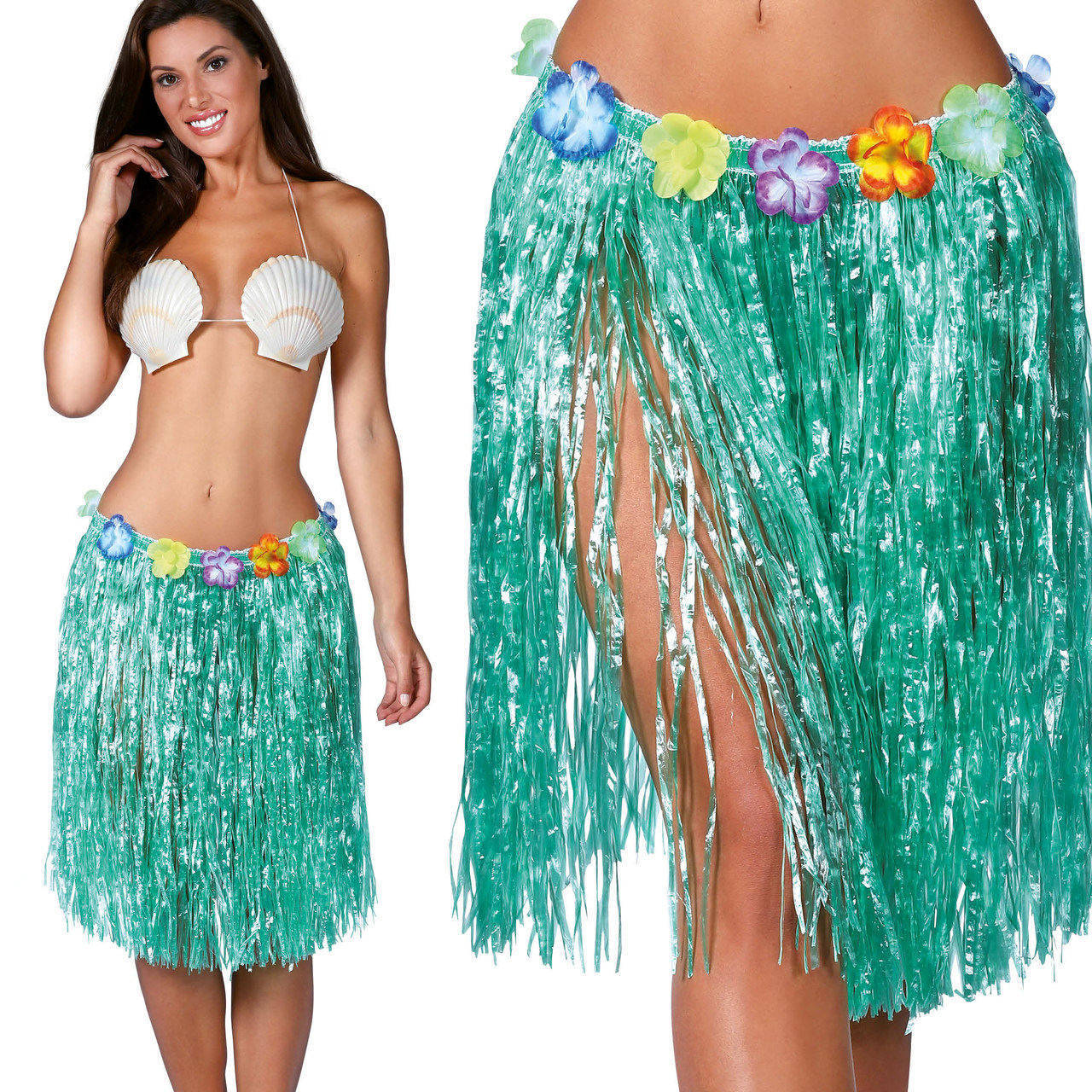 Gonna Hawaiana Verde Corta