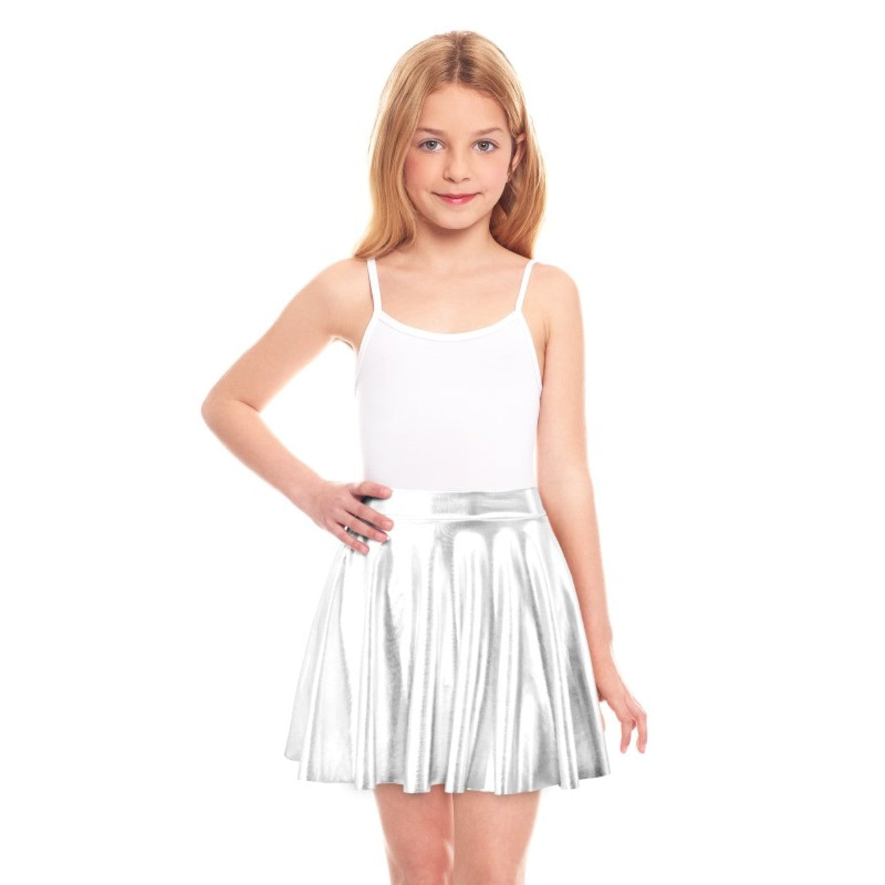 Gonna Argentata metallizzato per bambina