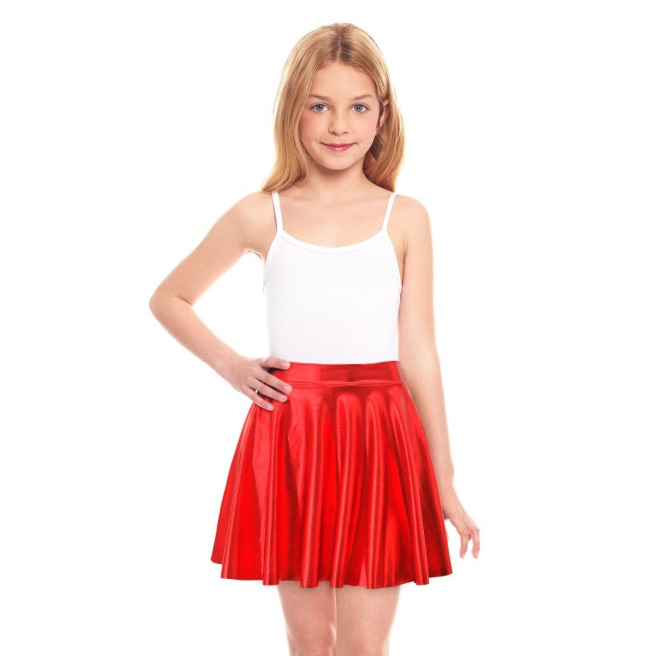 Gonna Rossa metallizzata per bambina