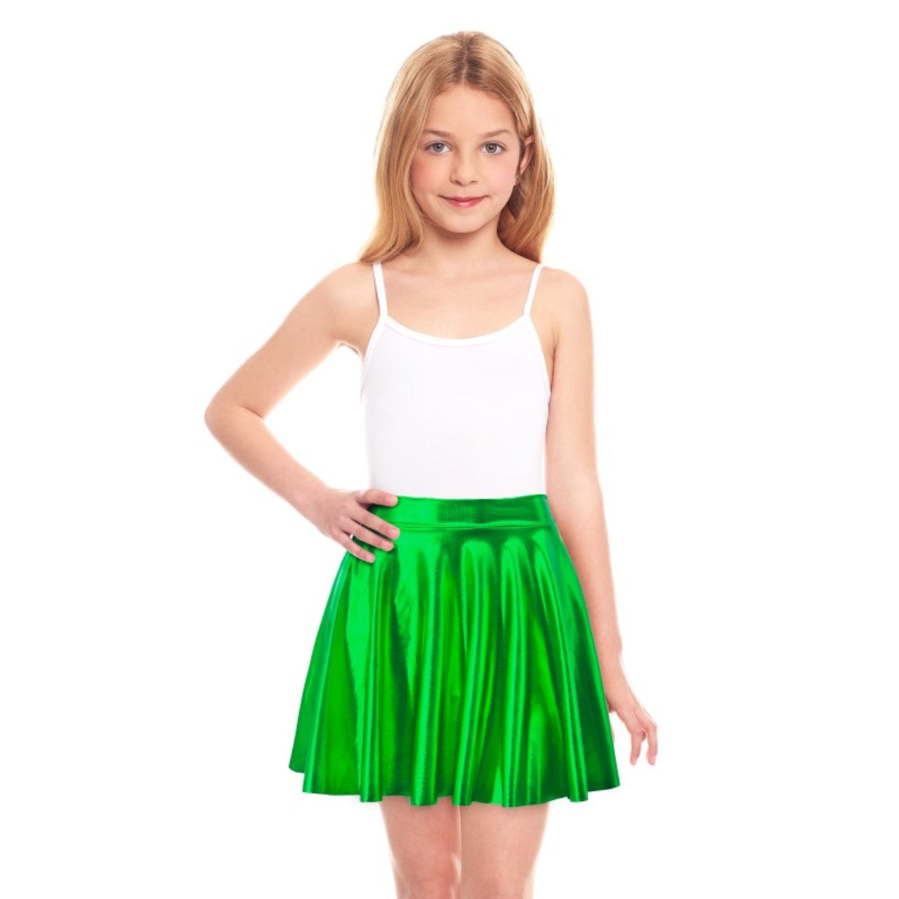 Gonna Verde metallizzata per bambina