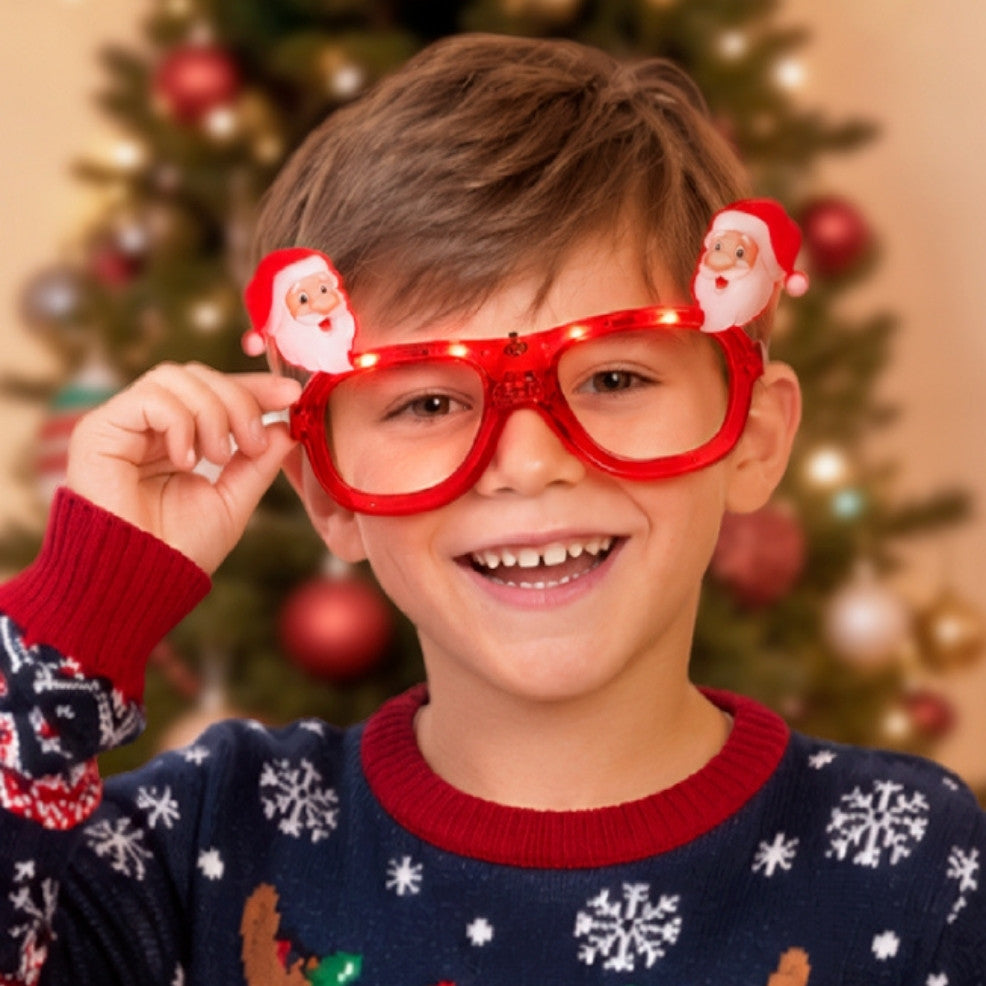 Occhiali di Babbo Natale luminosi
