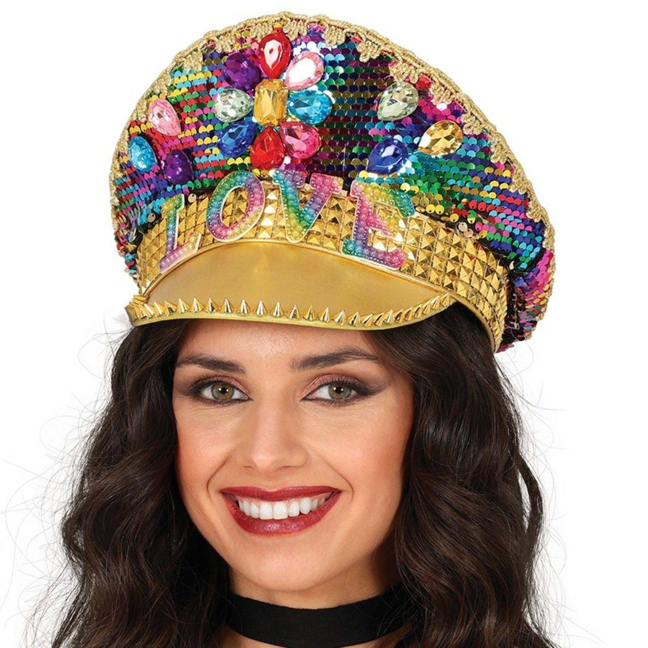 Cappello da Poliziotto Love con Strass